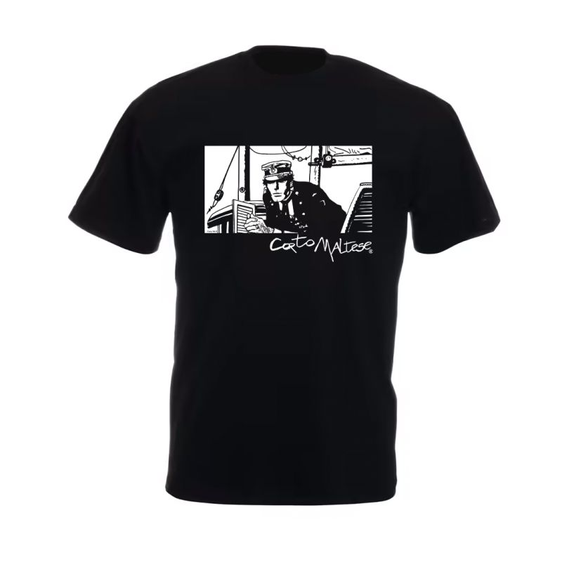 Tee shirt Corto Maltese - Port ducal - noir - manches courtes