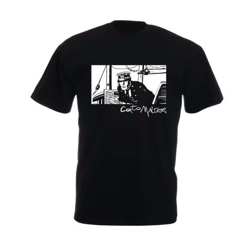 Tee shirt Corto Maltese - Port ducal - noir - manches courtes Tee shirt Corto Maltese - Port ducal - noir - manches courtes