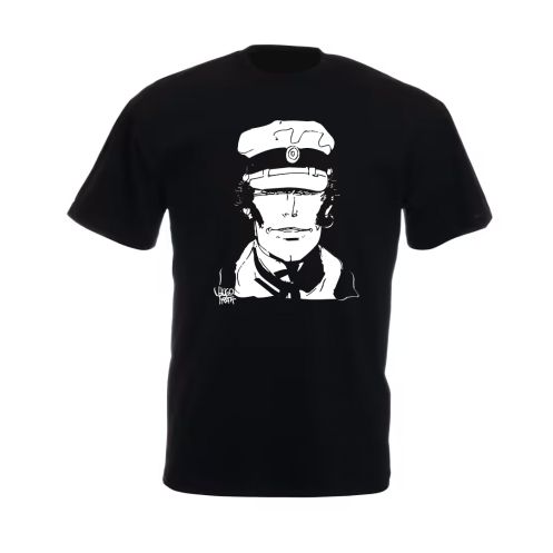 Tee shirt Corto Maltese - Visage - noir - manches courtes Tee shirt Corto Maltese - Visage - noir - manches courtes