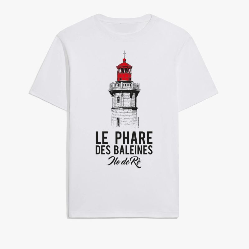 Tee shirt Phare des baleines - blanc - manches courtes