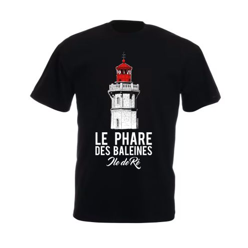 Tee shirt Phare des baleines - marine - manches courtes