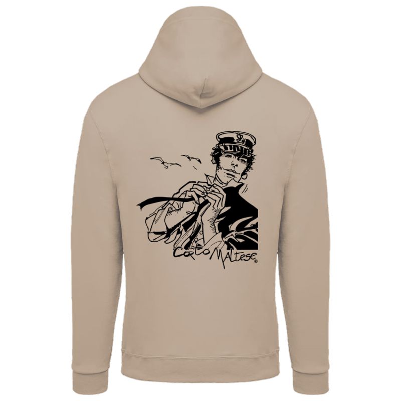 Sweat-shirt Corto Maltese - Dans le vent - écru - à capuche