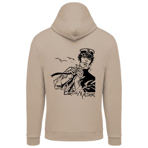 Sweat-shirt Corto Maltese - Dans le vent - écru - à capuche