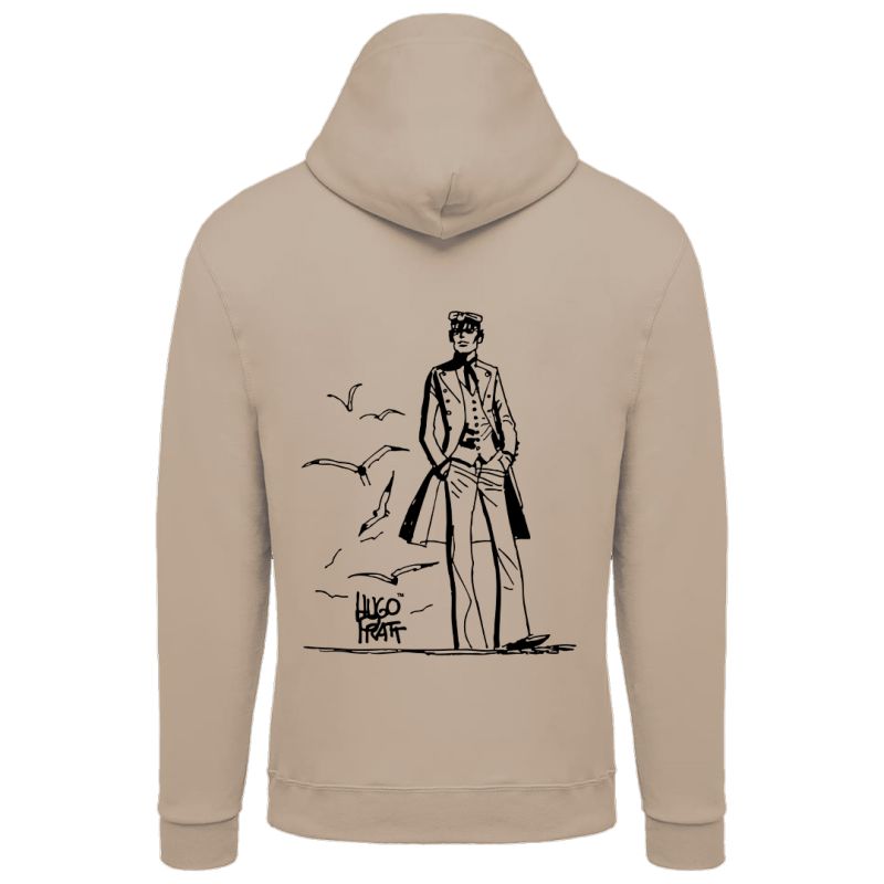 Sweat-shirt Corto Maltese - Debout - écru - à capuche