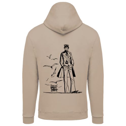 Sweat-shirt Corto Maltese - Debout - écru - à capuche