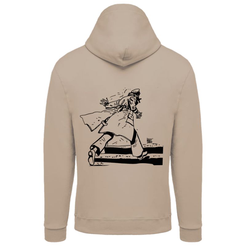 Sweat-shirt Corto Maltese - Fuir - écru - à capuche