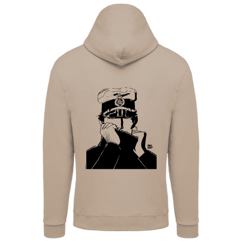 Sweat-shirt Corto Maltese - Marin - écru - à capuche