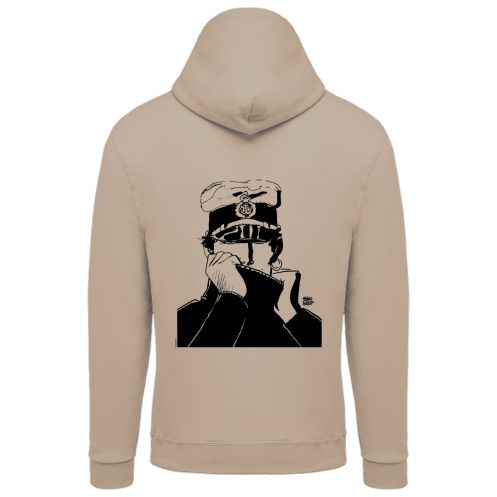 Sweat-shirt Corto Maltese - Marin - écru - à capuche