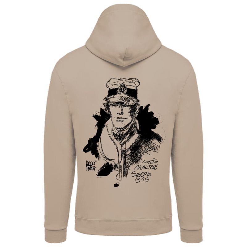 Sweat-shirt Corto Maltese - Sibérie - écru - à capuche