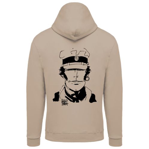 Sweat-shirt Corto Maltese - Visage - écru - à capuche