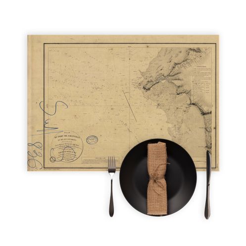 Set de table carte marine ancienne - 836 - GRANVILLE (Abords) - FRANCE (Côte Nord) - ATLANTIQUE, MANCHE - (1836 - ?)