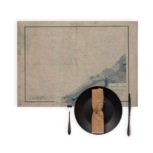Set de table carte marine ancienne - 936 - TREPORT (Abords) - FRANCE (Côte Nord) - ATLANTIQUE, MANCHE - (1841 - 1880)