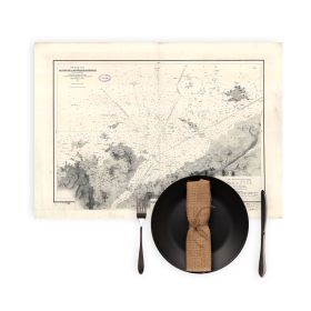Set de table carte marine ancienne - 972 - TREGUIER (Rivière) - FRANCE (Côte Nord) - ATLANTIQUE, MANCHE - (1843 - 1994)
