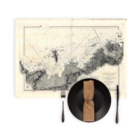 Set de table carte marine ancienne - 974 - PORT BLANC, PERROS (Anse) - FRANCE (Côte Nord) - ATLANTIQUE, MANCHE - (1843 - 1995)