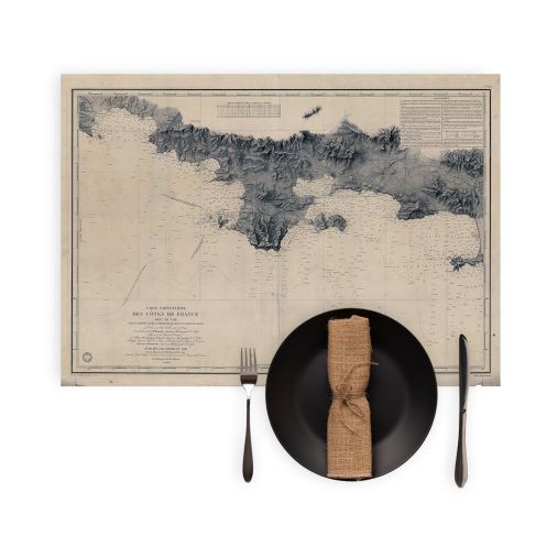 Set de table carte marine ancienne - 979 - GIENS (Presqu'île), AIGLE (Bec) - FRANCE (Côte Sud) - MEDITERRANEE - (1843 - 1911)