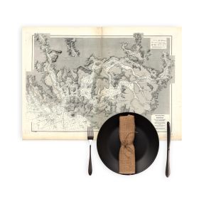 Set de table carte marine ancienne - 3165 - MORBIHAN (Golfe) - FRANCE (Côte Ouest) - ATLANTIQUE - (1872 - ?)