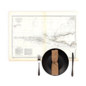 Set de table carte marine ancienne - 3525 - SEIN (Chaussée), SEIN (Raz) - FRANCE (Côte Ouest) - ATLANTIQUE, IROISE (Mer) - (1877