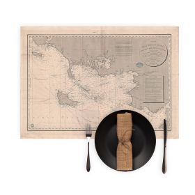 Set de table carte marine ancienne - 131 - LORIENT, SAINT, NAZAIRE - FRANCE (Côte Ouest) - ATLANTIQUE - (1829 - ?)