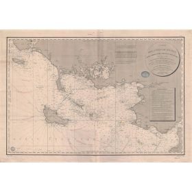 Set de table carte marine ancienne - 131 - LORIENT, SAINT, NAZAIRE - FRANCE (Côte Ouest) - ATLANTIQUE - (1829 - ?)