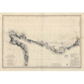 Set de table carte marine ancienne - 845 - CHERBOURG (Abords), LEVI (Cap), VAUVILLE (Anse) - FRANCE (Côte Nord) - ATLANTIQUE, MA
