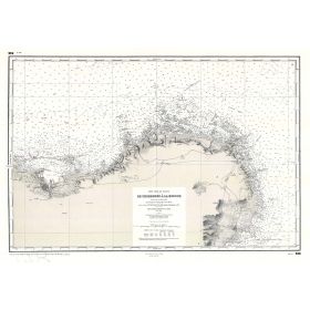 Set de table carte marine ancienne - 846 - BARFLEUR (Abords), QUERQUEVILLE, SAINT VAAST LA HOUGUE - FRANCE (Côte Nord) - ATLANTI