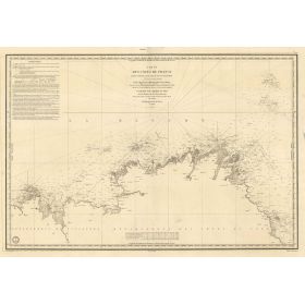 Set de table carte marine ancienne - 970 - BREHAT (île), BATZ (île) - FRANCE (Côte Nord) - ATLANTIQUE, MANCHE - (1843 - 1985)
