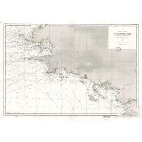 Set de table carte marine ancienne - 3032 - OUESSANT, LOIRE - FRANCE (Côte Ouest) - ATLANTIQUE - (1872 - ?)