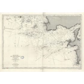 Set de table carte marine ancienne - 3521 - BREST (Abords) - FRANCE (Côte Ouest) - ATLANTIQUE, IROISE (Mer) - (1877 - 1907)
