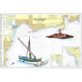 Set de table carte marine peinte - Abords de Saint Raphaël