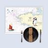 Set de table carte marine peinte - Bretagne