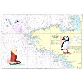 Set de table carte marine peinte - Bretagne