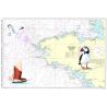 Set de table carte marine peinte - Bretagne