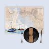Set de table carte marine peinte - Echouage à la Rochelle