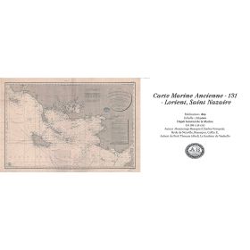 Mug carte marine ancienne - 131 - LORIENT, SAINT, NAZAIRE - FRANCE (Côte Ouest) - ATLANTIQUE - (1829 - ?)