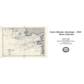 Mug old nautical chart - 3521 - BREST (Abords) - FRANCE (Côte Ouest) - ATLANTIQUE, IROISE (Mer) - (1877 - 1907)