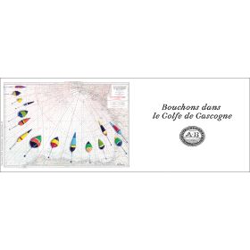 Mug painted nautical chart - Bouchons dans le Golfe de Gascogne