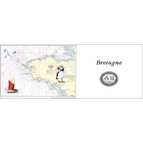 Mug painted nautical chart - Bretagne