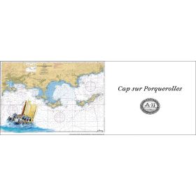 Mug painted nautical chart - Cap sur Porquerolles