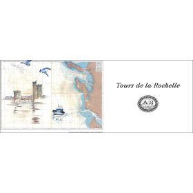 Mug painted nautical chart - Tours de la Rochelle