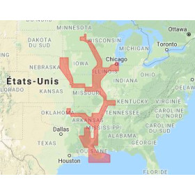 C-map M-NA-D038-MS US rivers: Ms, Red, ArR, Ouachita, Il, Mo
