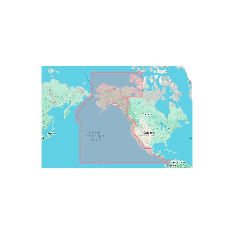 C-map - M-NA-D035-MS - carte marine numérique - Côte Pacifique : du Panama au continent de l'Alaska