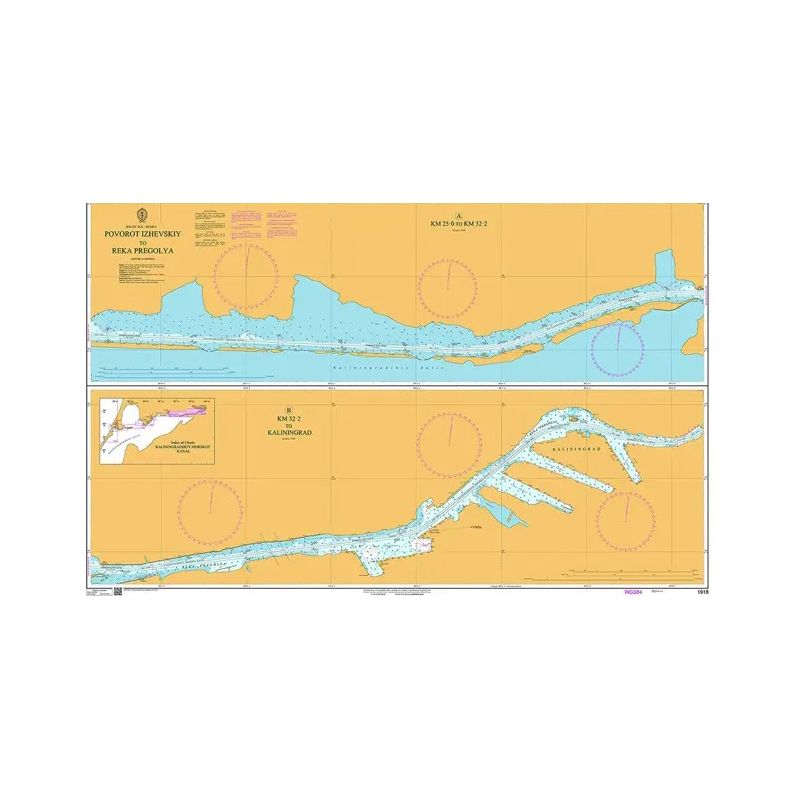 Admiralty - 1918 - nautical chart - Povorot Izhevskiy to Reka Pregolya