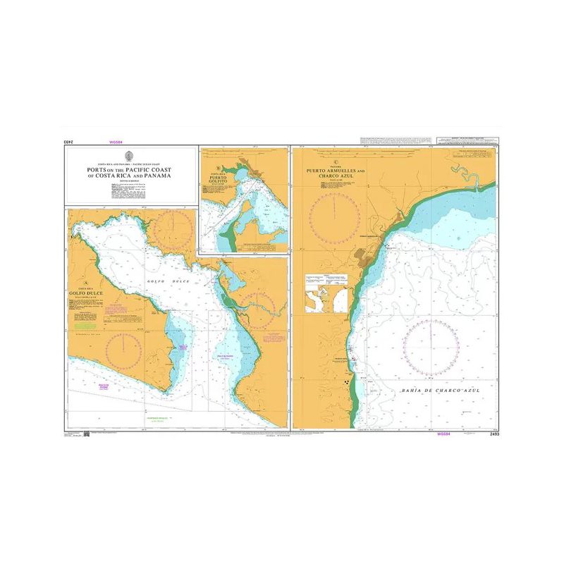 Admiralty - 2493 - carte marine - Ports de la côte Pacifique du Costa Rica et du Panama