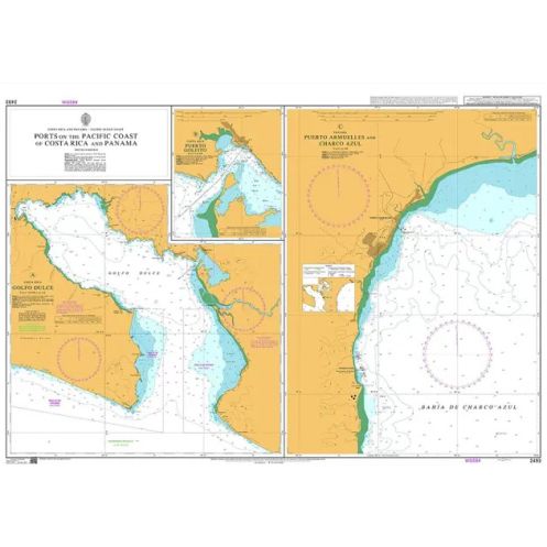 Admiralty - 2493 - carte marine - Ports de la côte Pacifique du Costa Rica et du Panama
