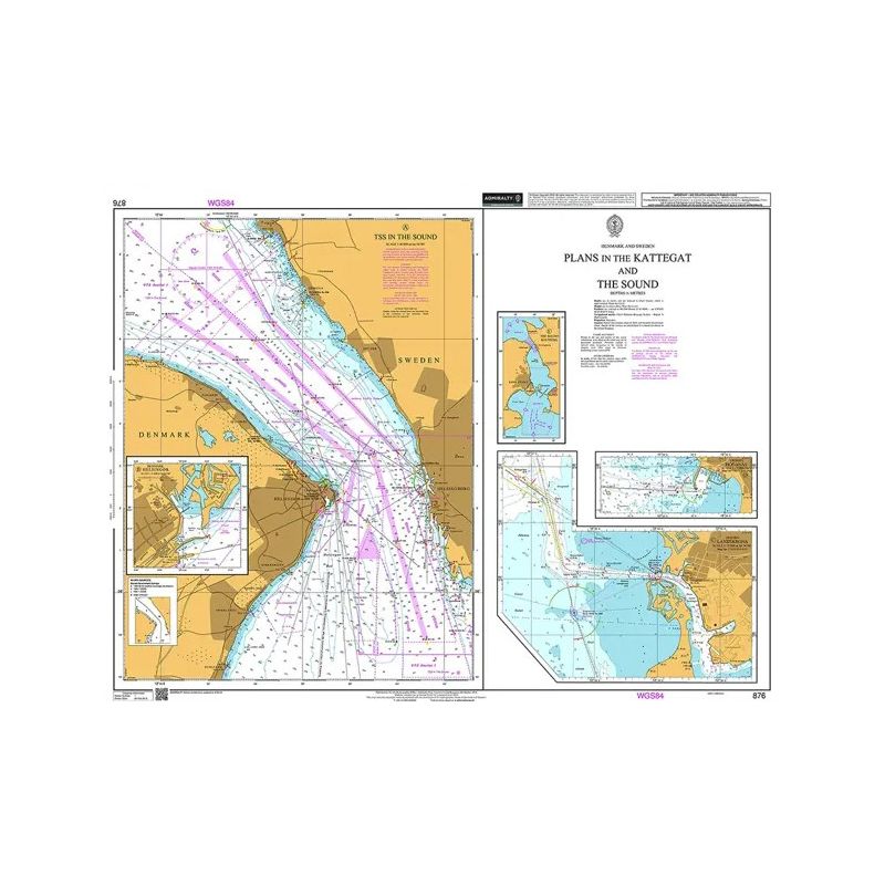 Admiralty - 0876 - nautical chart - Plans in the Kattegat and The Sound