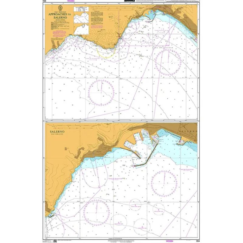 Admiralty - 0954 - nautical chart - Approaches to Salerno