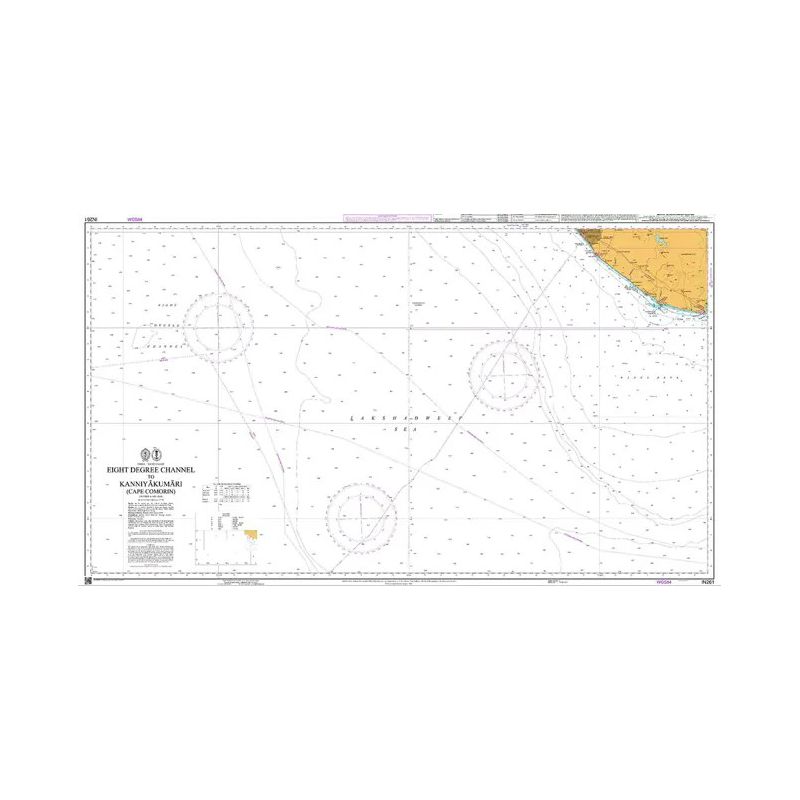 INHO - IN0261 - carte marine - Canal du Huit Degrés à Kanniyakumari (Cap Comorin)