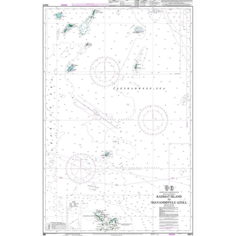 INHO - IN0273 - nautical chart - Kadmat Islands to Ihavandiffulu Atoll