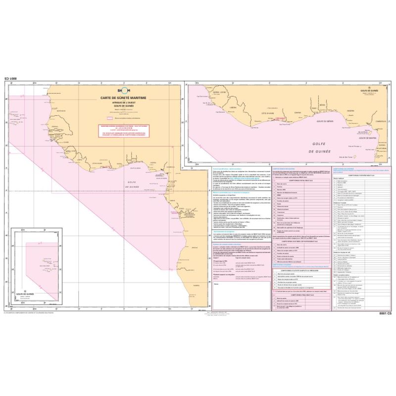Shom - 8801CSD - Carte de sûreté maritime Golfe de Guinée