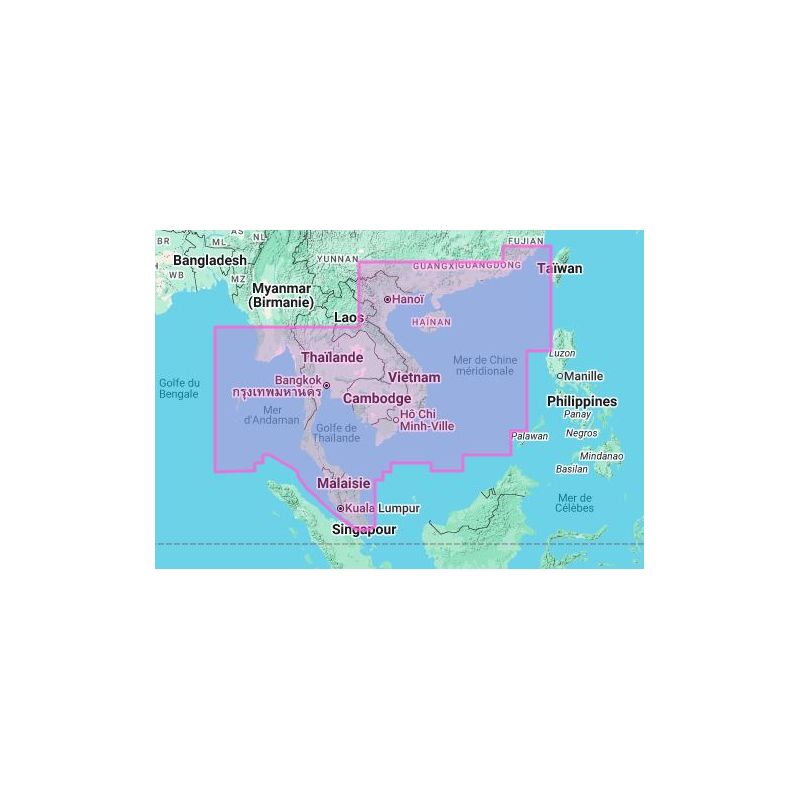 Carte marine Navionics - Navionics+ Regular NAAE020R - Mer de Chine méridionale et mer d'Andaman